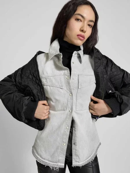 Bluzka koszulowa z tkaniny stylizowanej na denim Closed