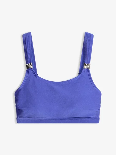 Biustonosz bikini bustier z połyskującego materiału niebieskie