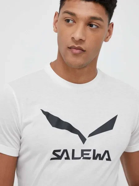 Salewa T-shirt πεζοπορίας Ανδρικό Solidlogo Dry μπεζ