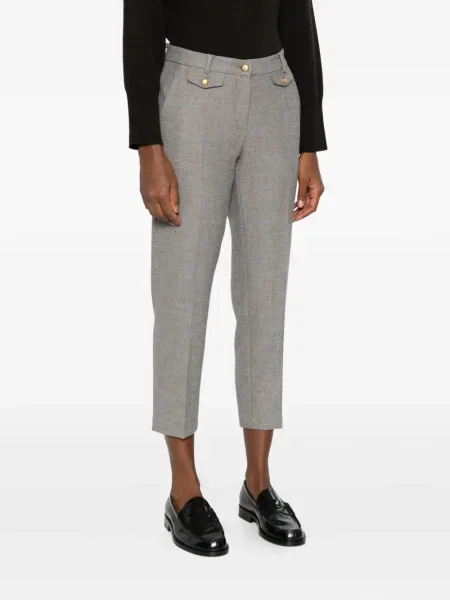 Pantaloni Cambio cu model herringbone gri