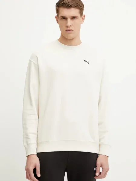 Bombažen pulover Puma bež