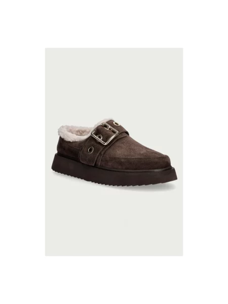 Inuikii półbuty zamszowe Micro Buckle brązowe