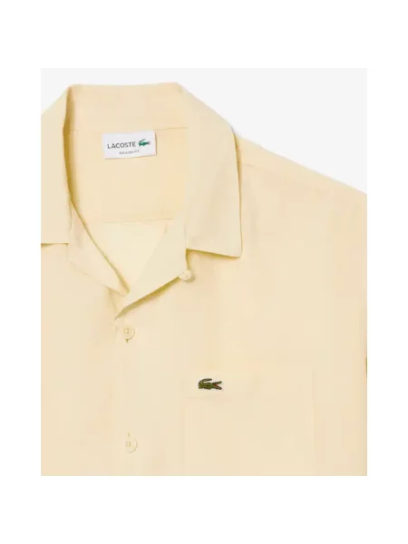 Lacoste koszula lniana beżowa