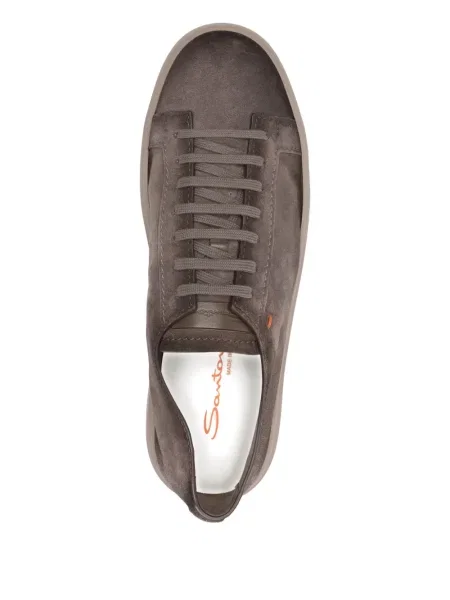 Sneakerși Santoni cu șireturi din dantelă maro