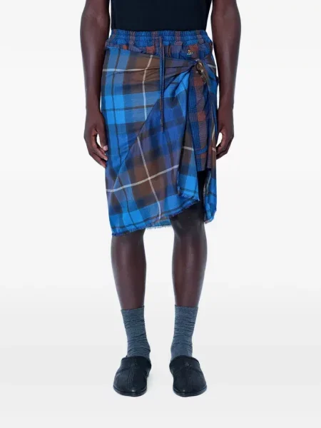 Pantaloni scurți Vivienne Westwood în carouri plic albastru