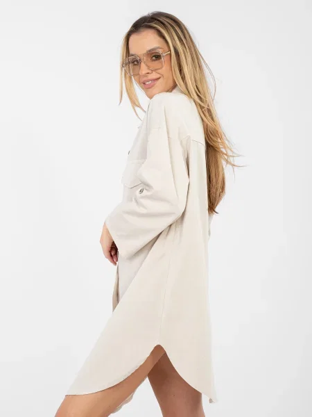 Obleka srajčna obleka Rue Paris bež