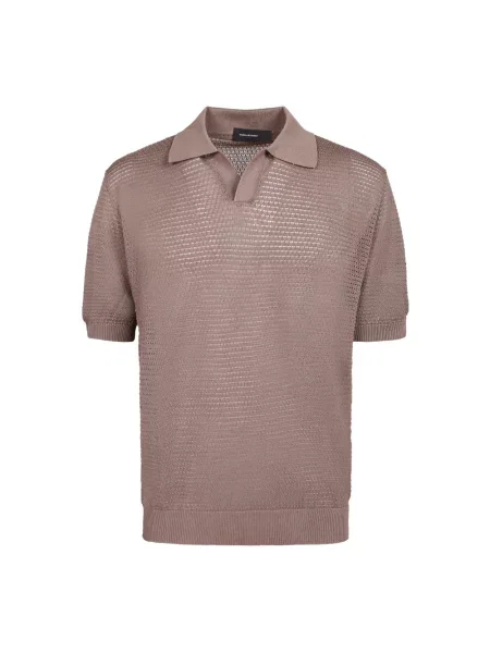 Dzianinowa koszulka polo Tagliatore brązowa