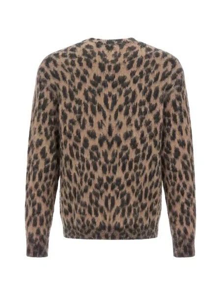 Pulover Laneus cu imagine cu model leopard maro