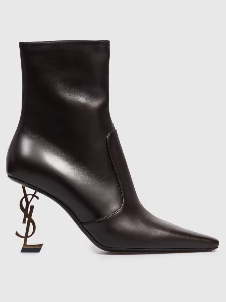Шкіряні ботильйони OPYUM Saint Laurent коричневі