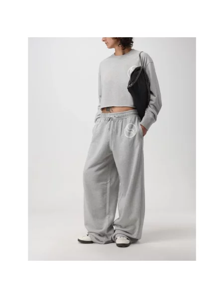 Bluza Stella Mccartney z logo o skróconej długości szara