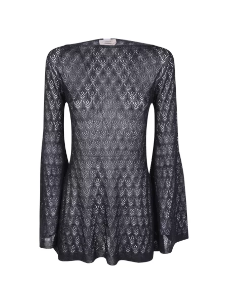 Top Twinset evazat cu maneci evazate negru