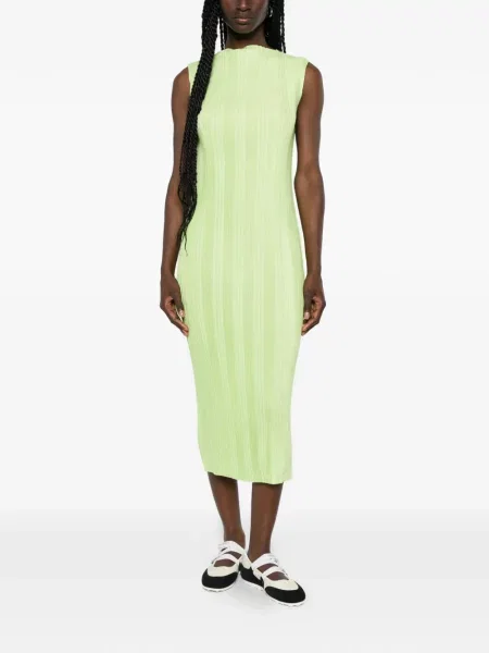 Rochie mini Issey Miyake fără mâneci verde