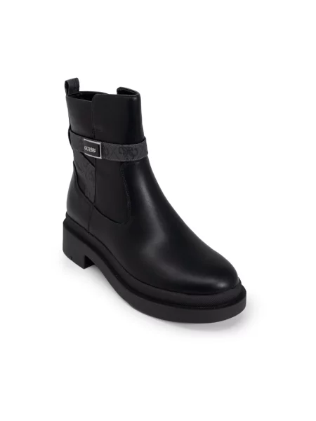 Lniane botki Guess czarne