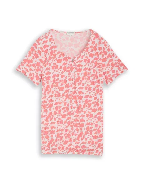 TOM TAILOR Tricou roz zmeură alb