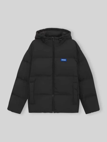 Kurtka pikowana o kroju relaxed fit z kapturem model ‘BODO’ Hugo Blue czarna