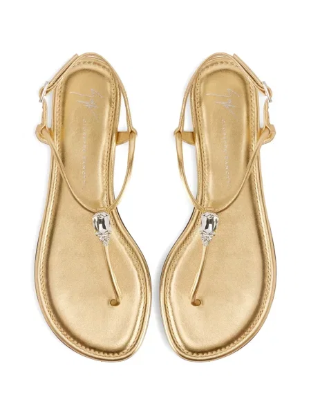 Sandale Giuseppe Zanotti fără toc auriu