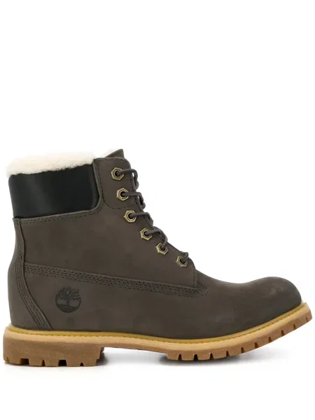 Cizme scurte Timberland cu șireturi din dantelă gri