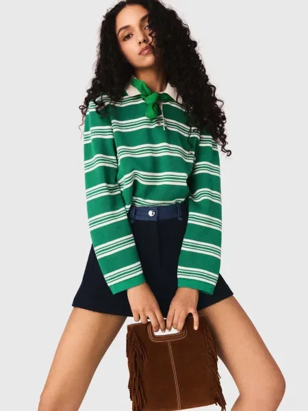 Смугастий светр Maje зелений