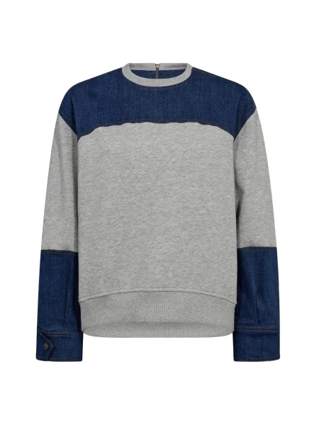 Co'couture Mikina Candiz modrá džínovina / melír šedý