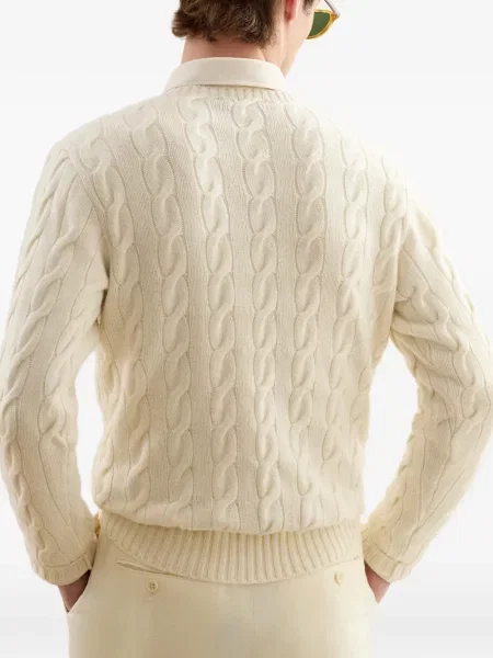 Pulover Ralph Lauren Purple Label din cașmir alb