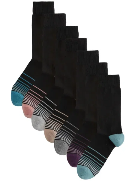 Next Nogavice svetlo modra / pegasto siva / roza črna