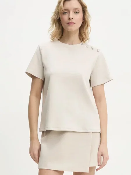 Тениска Answear Lab бежово