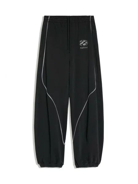 Bershka Pantaloni gri deschis / negru alb
