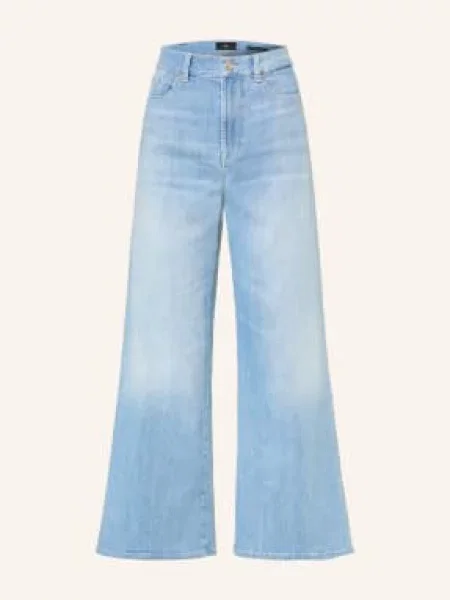 7 For All Mankind Dżinsy Z Szerokimi Nogawkami Lotta Ankle blau niebieskie