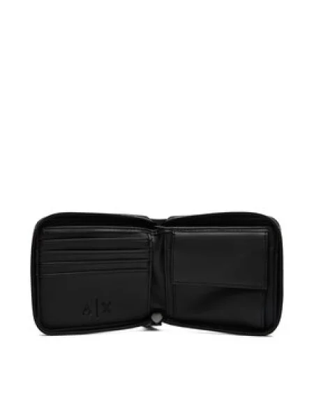 Armani Exchange denarnica iz umetnega usnja črna
