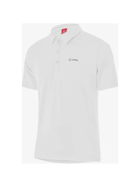 Koszulka polo z krótkim rękawem Löffler Tencel 50 biała
