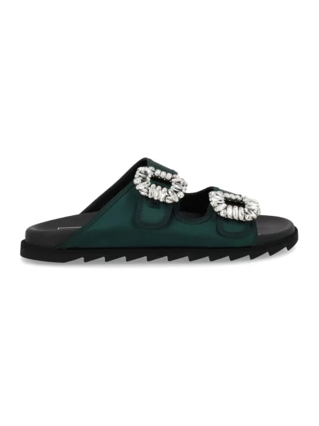 Klapki mules Roger Vivier zielone