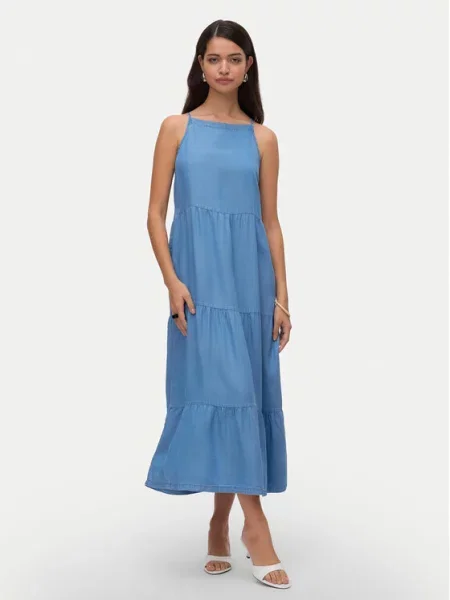 VERO MODA Φόρεμα VMFLEUR ντένιμ μπλε