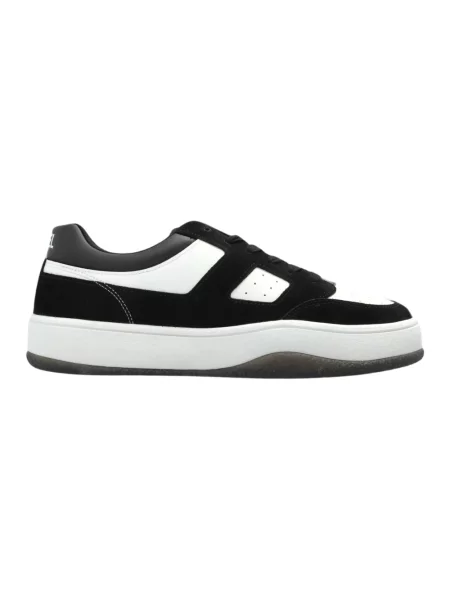 Długie sneakersy Diesel skórzane czarne