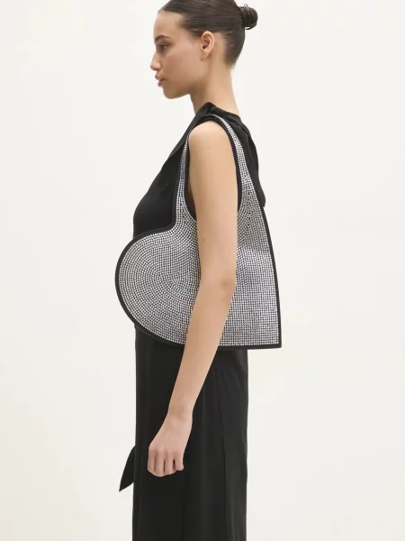 Coperni geantă Crystal-Embellished Mini Heart Tote negru
