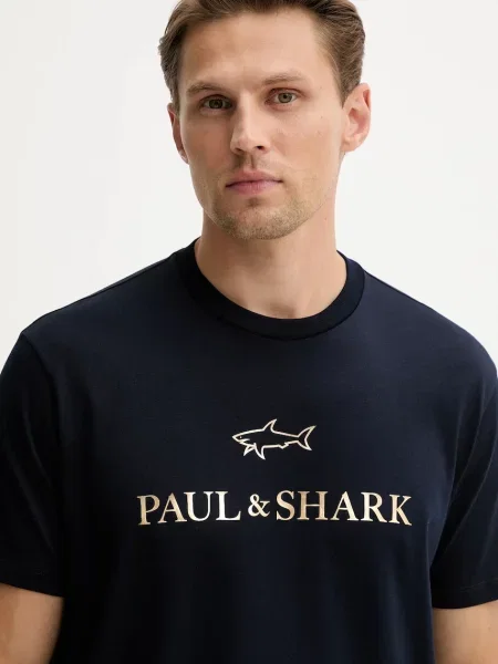Футболка Paul&Shark Knitwear з принтом синій