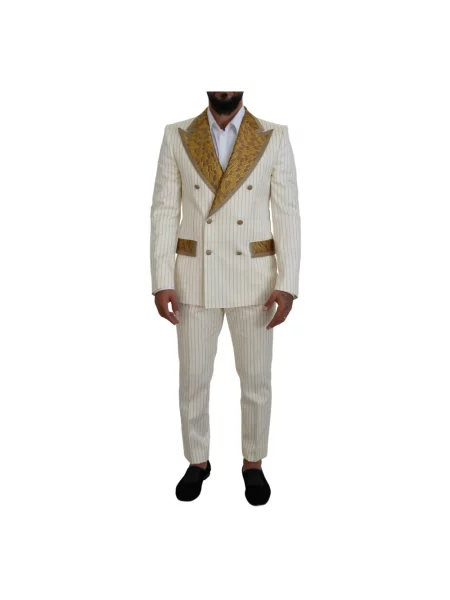 Garnitur Dolce And Gabbana elegancki dwurzędowy biały