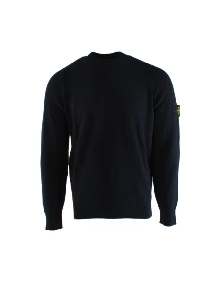 Dzianinowy sweter Stone Island z kamieniami niebieski