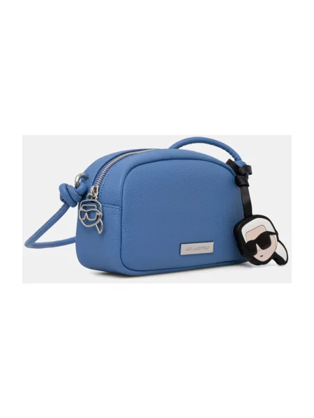 Karl Lagerfeld torebka crossbody z imitacji skóry IKON niebieska