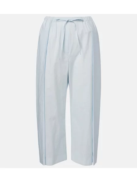Pantaloni Loewe din poplin albastru