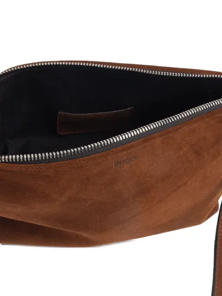 Geantă Moschino din piele de căprioară maro