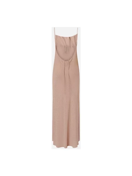 PINKO Sukienki Kobieta Long Farro Dress beżowy