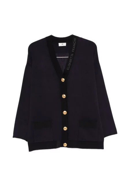 Cardigan Elisabetta Franchi cu decolteu în V negru