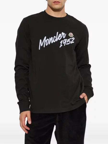Lung tricou Moncler cu imagine negru