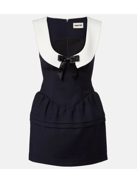 Rochie Shushu/tong cu funde de lână albastru