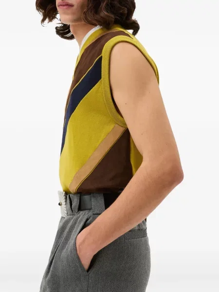 Pruhovaná košile Versace s výstřihem do v zelená