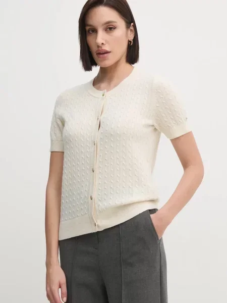 Tommy Hilfiger kardigan wełniany lekki beżowy