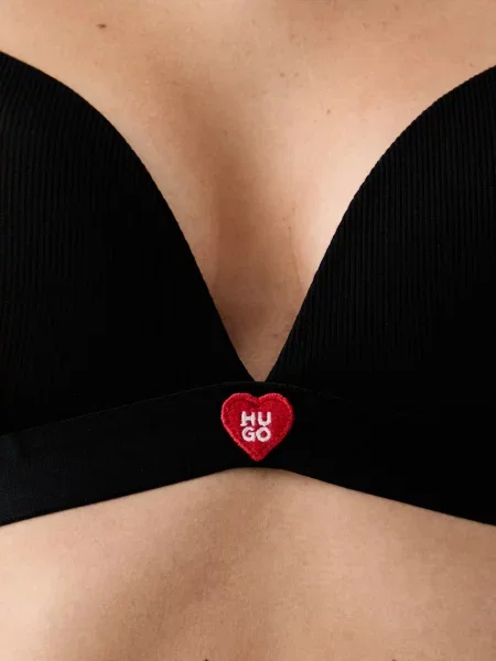 HUGO сутиен HEART TRIANGLE черно