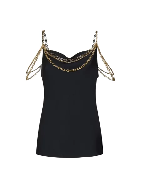 Satynowy top Paco Rabanne czarny