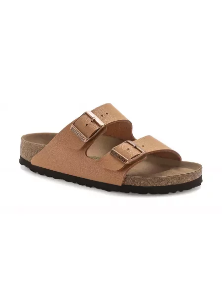 Klapki Birkenstock z nubuku brązowe