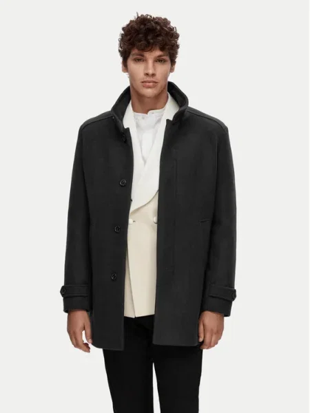 Selected Homme Palton de lână negru